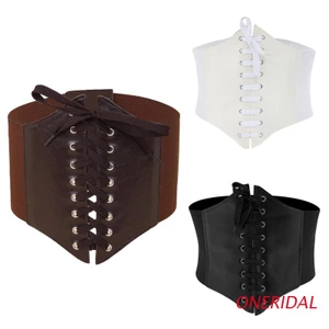 Đai Nịt Bụng Corset Màu Trắng Đen Phong Cách Gothic Punk