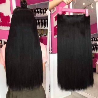 Tóc Giả Kẹp Thẳng Dài 55-60cm – Tóc Nối Kẹp 1 Mảnh Tự Nhiên Dày 180-200g, Suôn Mượt Như Tóc Thật, Không Lộ Kẹp Dễ Gắn
