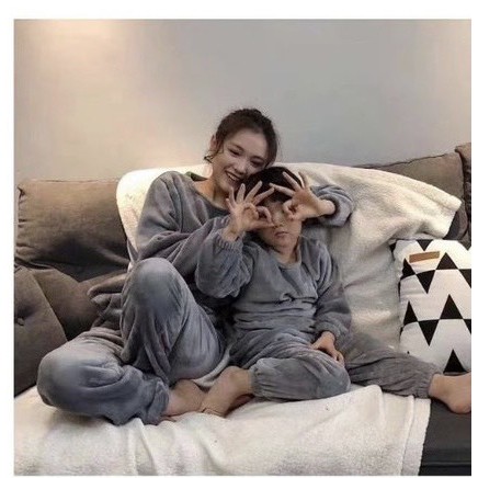 Bộ quần áo lông cừu D.sudio cho mẹ và bé cổ tròn siêu ấm mùa đông (Clip thật)