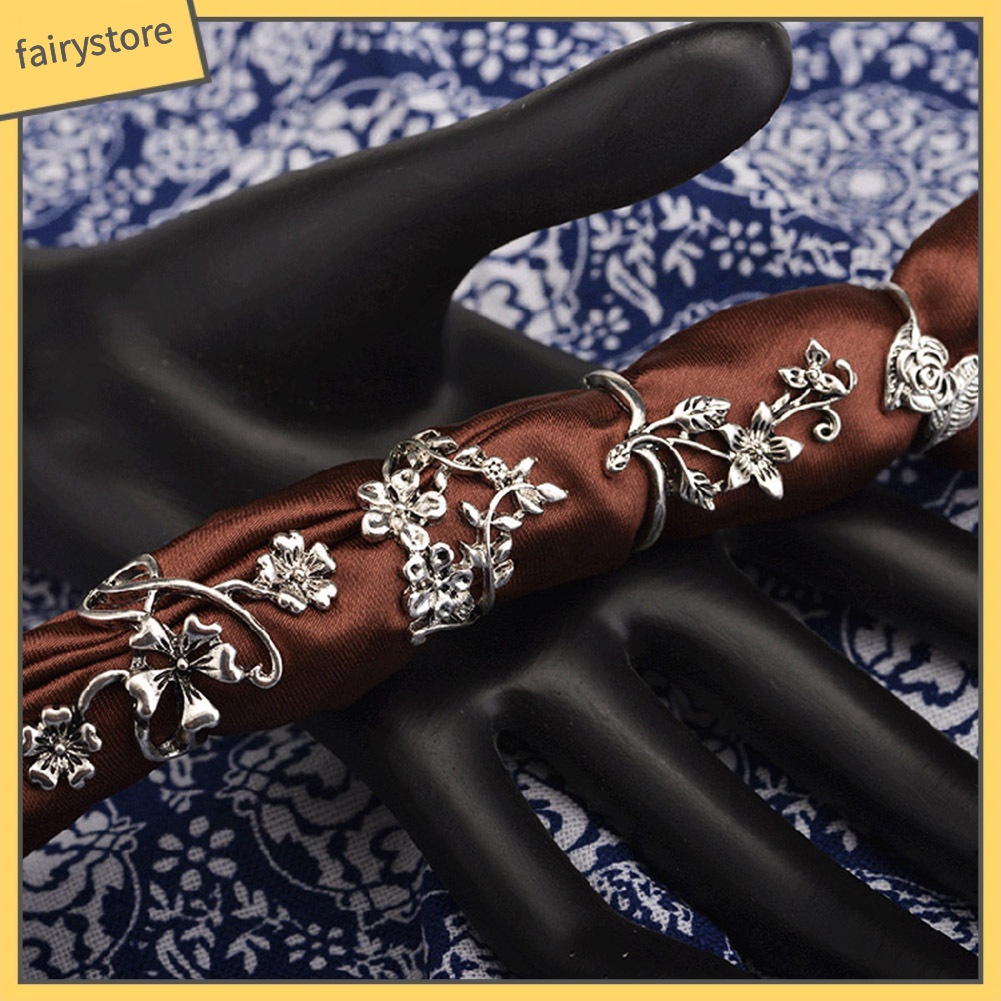 Set 4 Nhẫn Đeo Tay Phong Cách Vintage Thời Trang Cho Nữ
