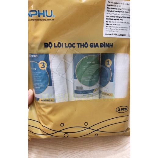 [CHÍNH HÃNG CTY] Bộ Lõi Lọc Nước Thô Gia Đình, Quả Lọc Số 1-2-3 (ẢNH THẬT)
