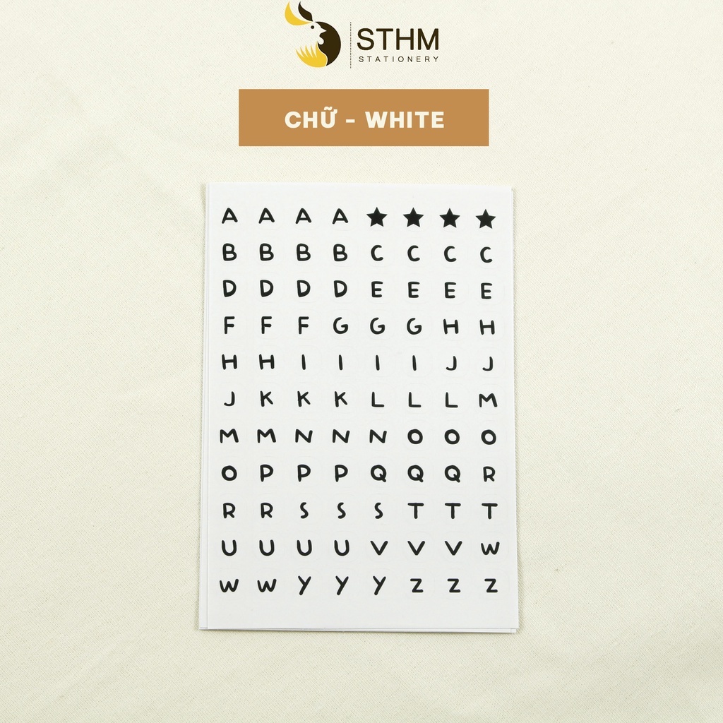 Sticker chữ và số - Trang trí sổ tay - DIY thiệp - STHM stationery ...