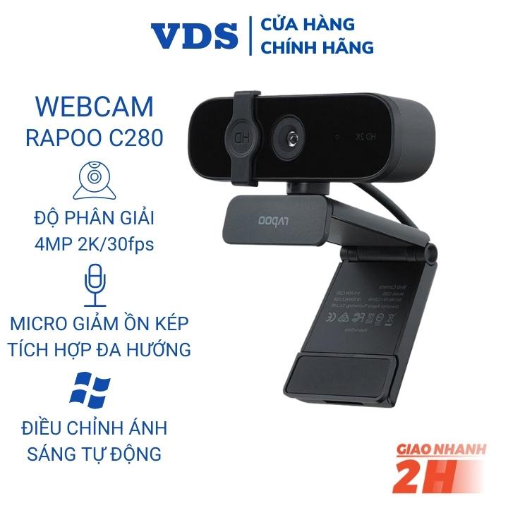 Webcam máy tính Rapoo C280 2K (2560 x 1440) 4MP 2K/30fps tích hợp mic ...