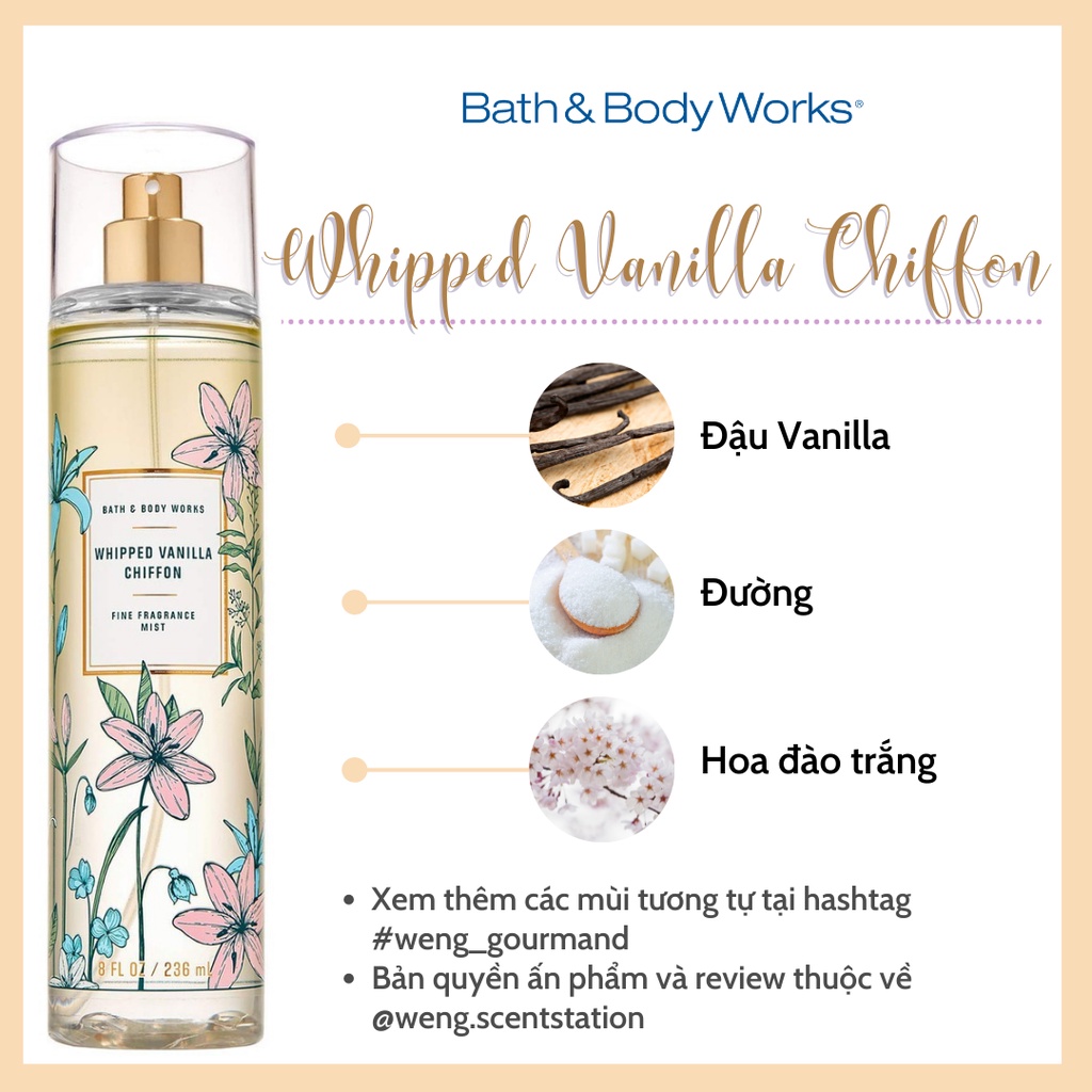 Vanilla chiffon bath discount and body works