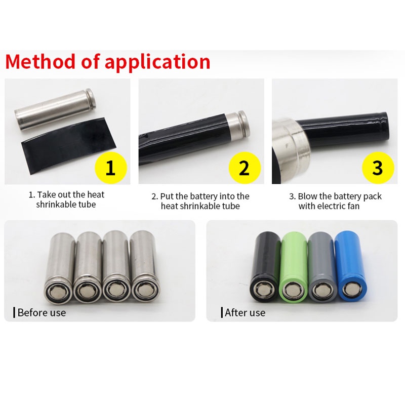 Bộ 50 Ống Co Nhiệt PVC Đơn 18650 Lipo Pin Bọc Cách Nhiệt Sửa Chữa Phim Bảo Vệ Gói Tay Áo
