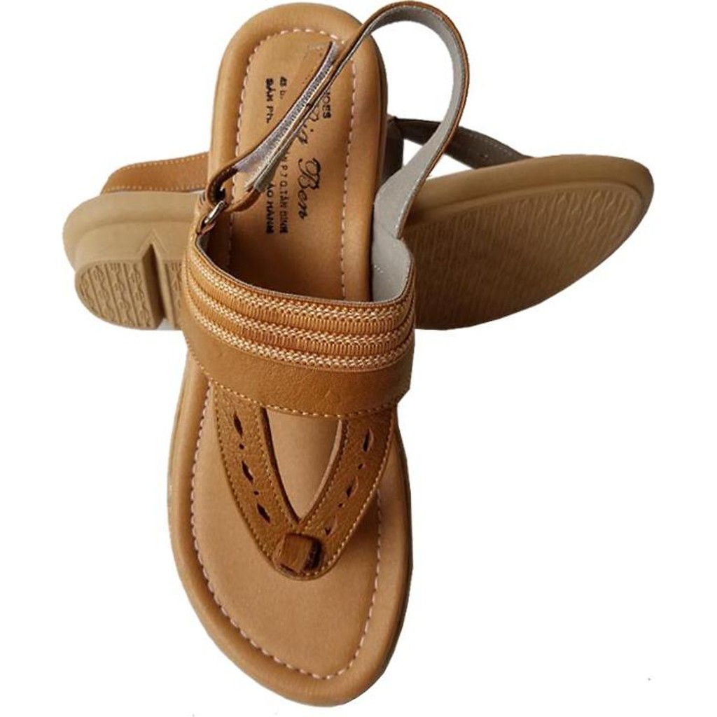 Giày sandal xỏ ngón nữ da bò thật BIGGBEN HKD436