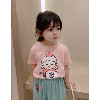 AT10-Áo thun cộc tay  bé gái cotton loại 1 siêu dễ thương đáng yêu - Size 9-28Kg