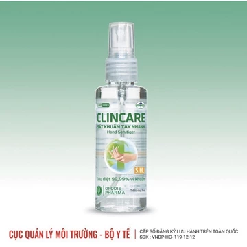 Dung dịch sát khuẩn tay CLINCARE 70ml chai mini cầm tay bỏ túi