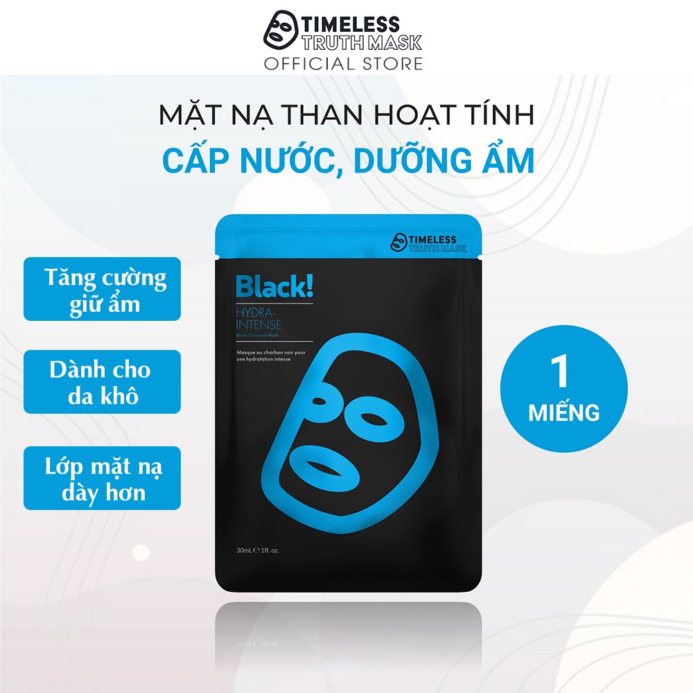 Ảnh Mặt nạ than hoạt tính cấp nước, dưỡng ẩm Timeless Truth Mask - Black Hydra Intense (30ml/miếng) 1