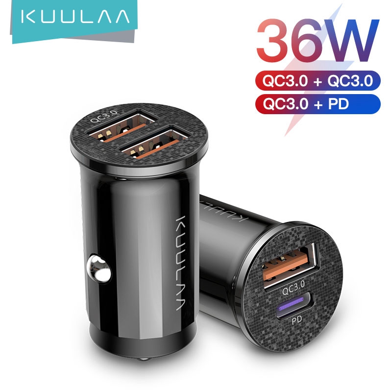 Tẩu Sạc KUULAA Tốc Độ Cao QC 4.0 Với 2 Cổng USB Cho Xe Ô Tô