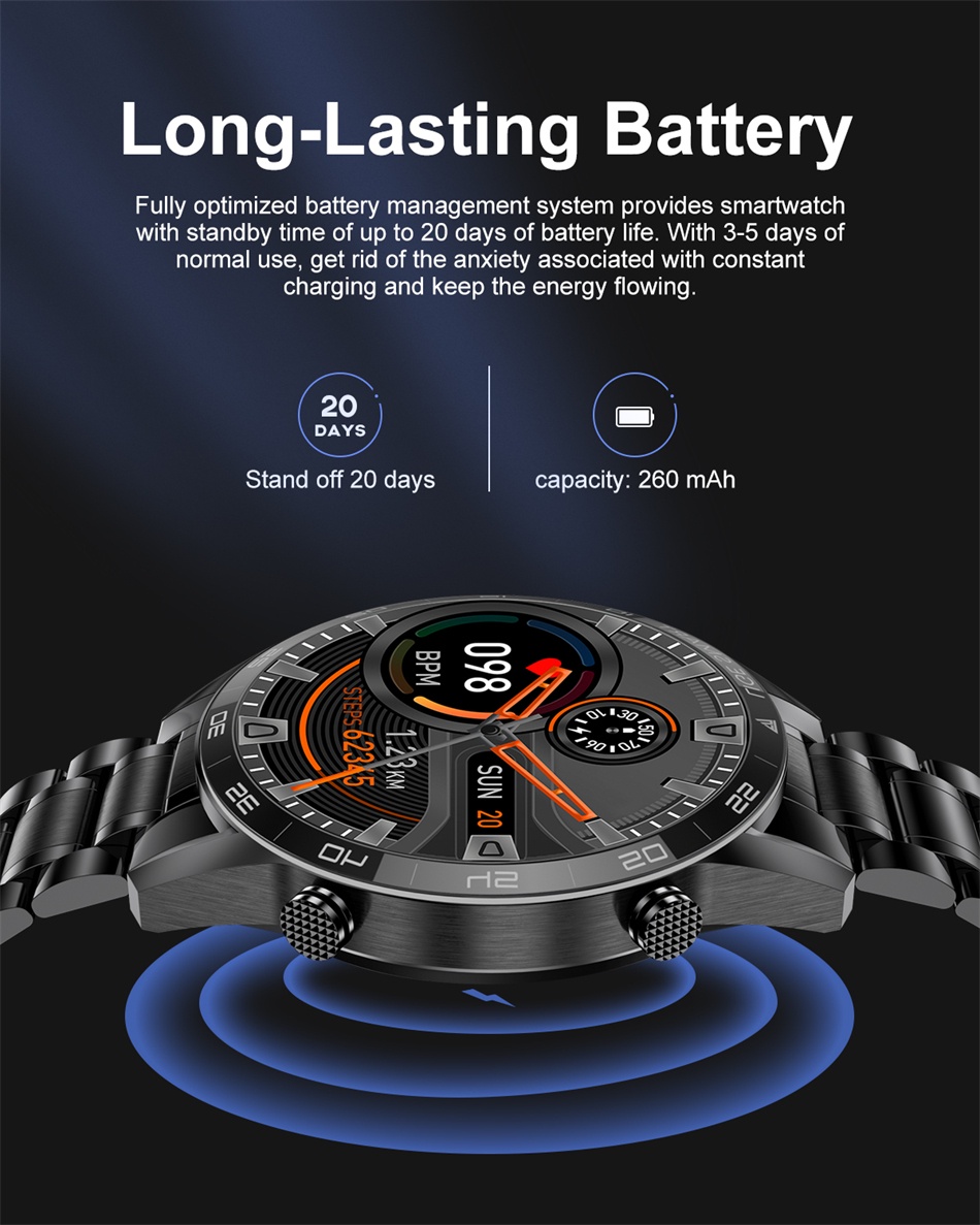 Mô tả Đồng hồ thông minh LIGE Nam Cuộc gọi Bluetooth Thể thao chống nước Theo dõi sức khỏe Màn hình cảm ứng toàn diện - 5