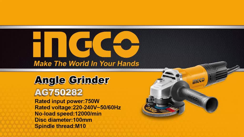 Máy mài góc 750W công tắt đuôi INGCO AG750282 | AG900282 900W | AG1100382 1100W | AG71182 710W đĩa 100mm, trục chính M10