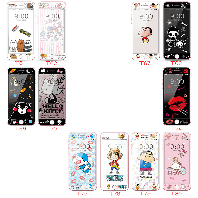 Kính Cường Lực Hoạt Hình Kính Cường Lực Bảo Vệ Toàn Diện 4.7 5.5 inch Cho iphone 6 6s i7 i8 Plus Iphone7 Iphone8 Plus Se2 iphone6 iphone6s