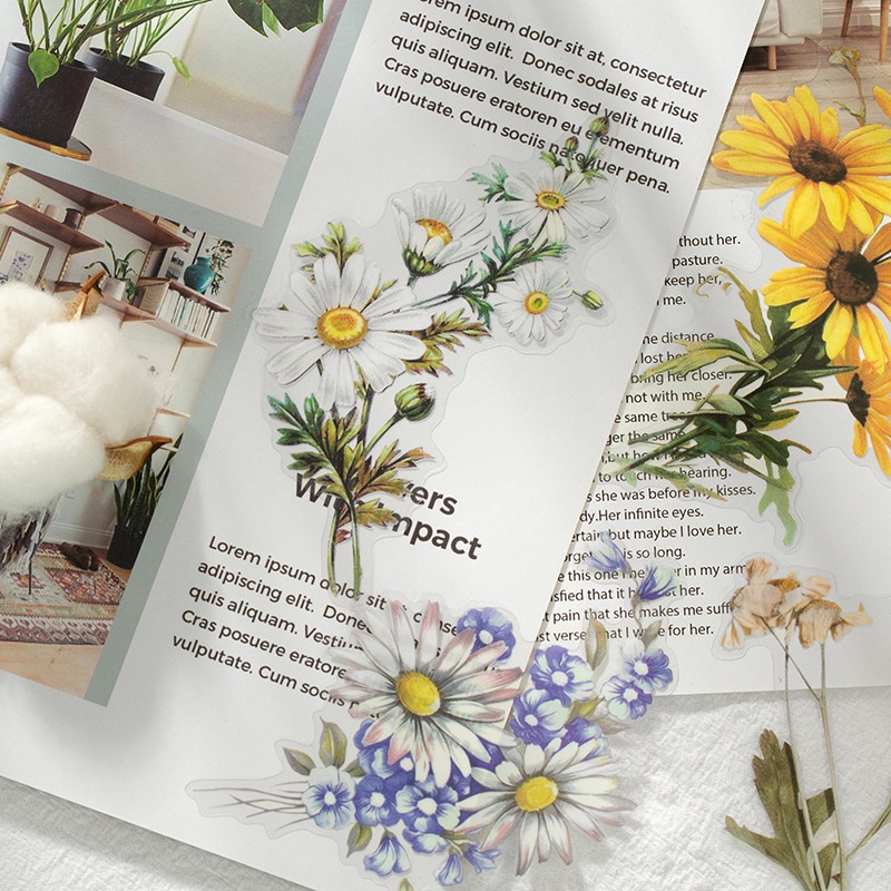 Sticker vintage trong suốt chống nước dán sổ dán mũ bảo hiểm điện thoại chai lọ thủy tinh trang trí cá nhân HD217-K56