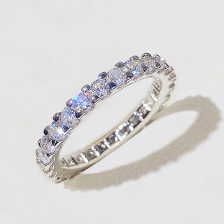 Nhẫn Cưới Bằng Bạc 925 Đính Đá Zircon Đơn Giản Thời Trang Cho Nữ