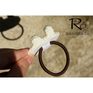 Đồ cột tóc thỏ Stella Lou màu trắng đáng yêu cho nữ và bé gái 4cm|Dây buộc tóc xinh|Shop Rô Handmade