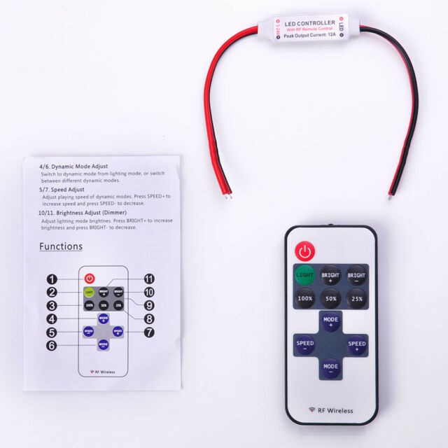 Bộ điều khiển ( Dimmer) Led Neon Không Dây [Bật/tắt, Tăng/giảm sáng, Chế độ nháy]