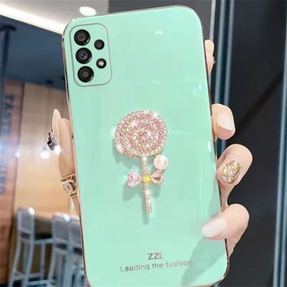 Ốp Điện Thoại Họa Tiết Kẹo Mút Đính Đá 6D Cho Samsung Galaxy A53 A73 A05 A33 A52S S22 S21 Ultra FE 5G