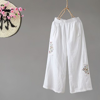 Quần đũi ống rộng cạp chun thêu họa tiêt độc lạ siêu xinh ( Mã SP5)