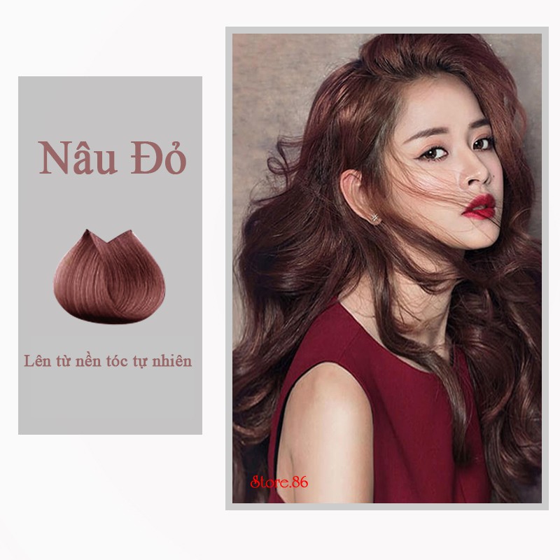 Thuốc nhuộm tóc màu NÂU ĐỎ 100ml màu nhuộm lên chuẩn tone