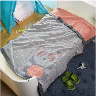 Chăn 4 lớp thêu hình 120*150cm, chăn đũi hè thu họa tiết siêu xinh