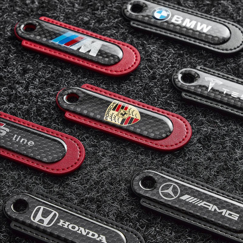 Carbon Fiber Leather Keychain Móc Khóa Bằng Sợi carbon Cao Cấp Cho