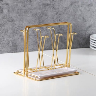 Khay úp cốc mạ vàng kèm khay hứng nước thiết kế hiện đại sang trọng,Giá úp cốc chén tiện lợi, dễ vệ sinh { H }