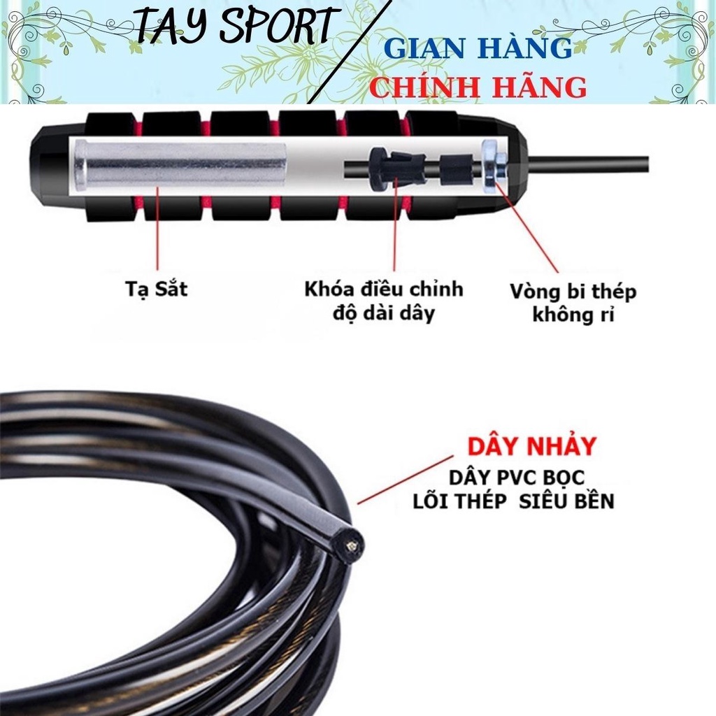 Dây Nhảy Lõi Thép Hỗ Trợ Giảm Cân Đốt Mỡ Bụng 2m7 tập thể thao Nam Nữ Có Thể Tùy Chỉnh Dài Ngắn