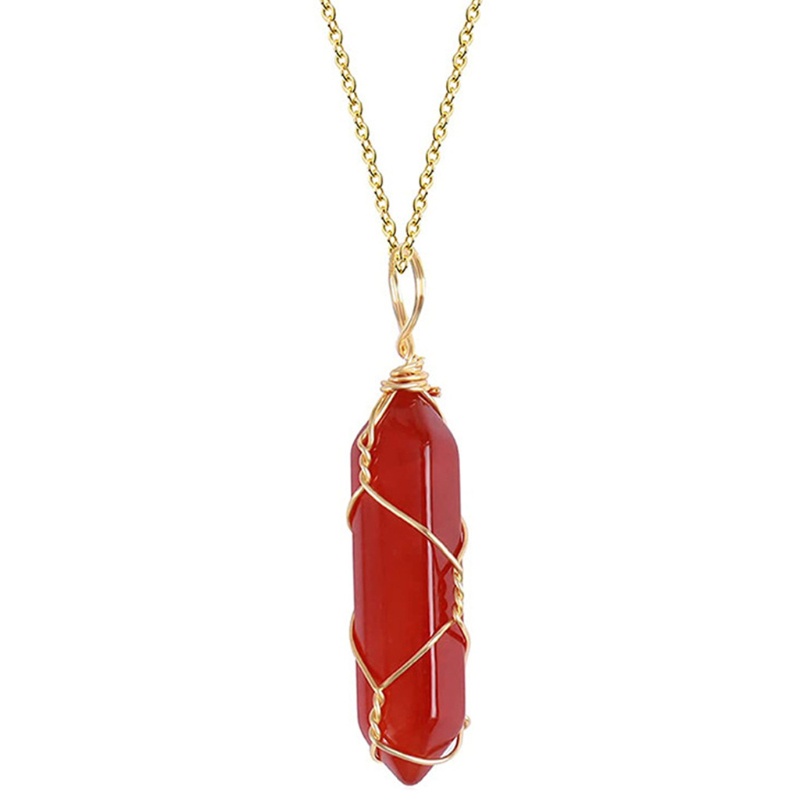 Dasbsug Carnelian Vòng Cổ Pha Lê Mã Não Mặt Dây Chuyền Trang Sức Trang Trí Quà Tặng Cho Nữ