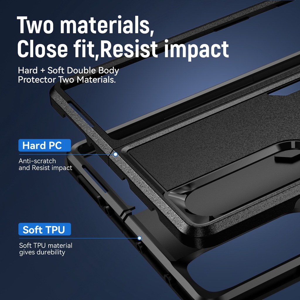 Ốp Giáp Chống Sốc Cho Samsung Galaxy Z Fold 4 Hybrid Rugged PC + TPU Silicon Chống Sốc Bao Z Fold 3 5G Vỏ Điện Thoại