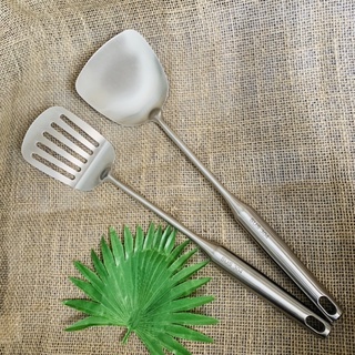 Sạn Xẻng Chiên Xào Inox 304 - Tay Cầm Dài 37cm, Độ Bền Vượt Trội