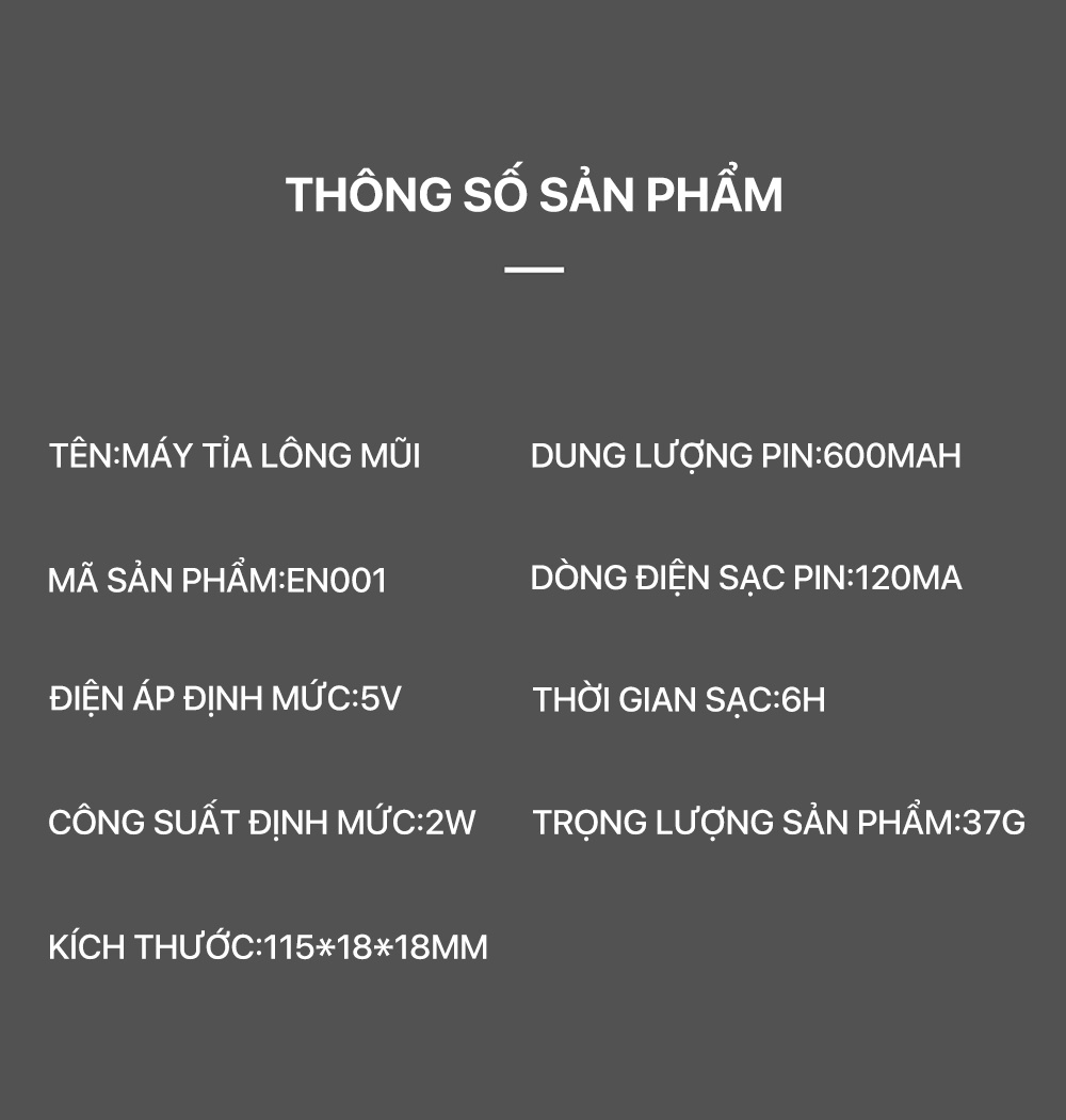 Mô tả Máy tỉa lông mũi Enchen EN001 sạc pin Type-C đầu cạo tròn ẩn tháo rời, động cơ mạnh mẽ giảm ồn - 1