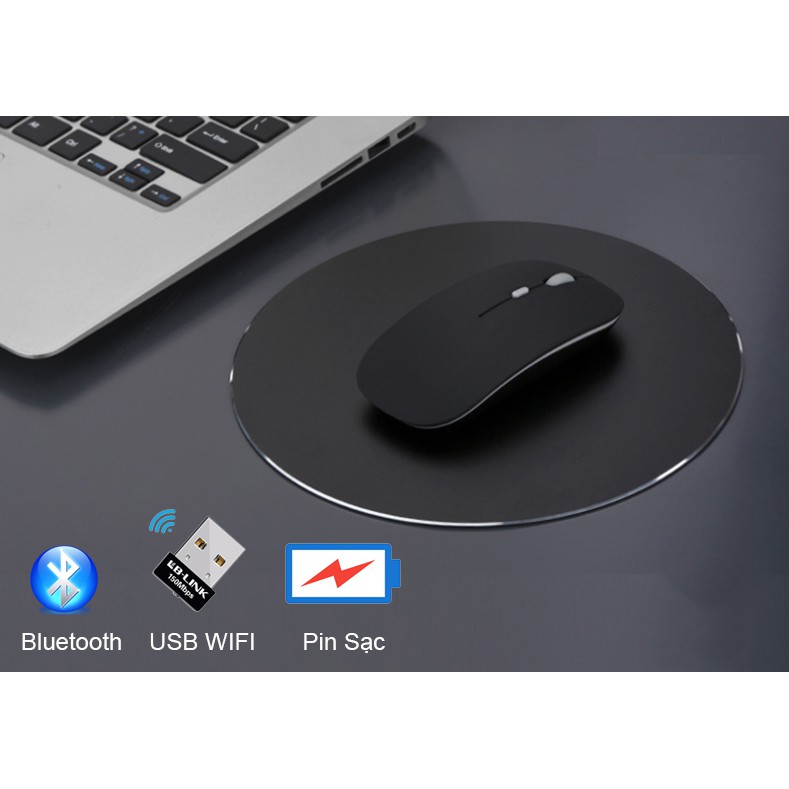 Chuột không dây loại kết nối qua cổng USB không dây(2.4G) và Bluetooth đều được 2 trong 1 - Hàng nhập khẩu