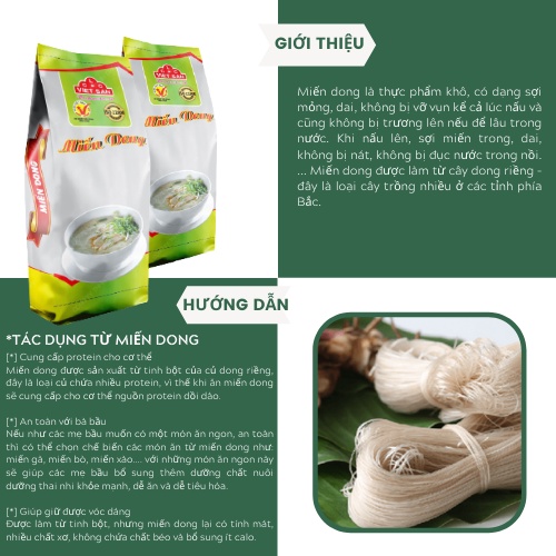 Miến Dong Việt San 300g - Sợi Tròn Nhỏ Dai Ngon Không Nát Nấu Miến Gà Miến Lươn Chuẩn Vị Bắc