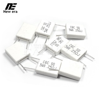 10 Chiếc BPR56 5W 0,001 0,1 0,15 0,22 0,25 0,33 0,5 ohm Điện trở xi măng gốm không cảm ứng 0,1R 0,15R 0,22R 0,25R 0,33R 0,5R