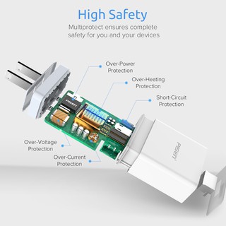 Cốc sạc nhanh Pisen TS-C092 hỗ trợ quick charge 3.0 18W (Trắng)