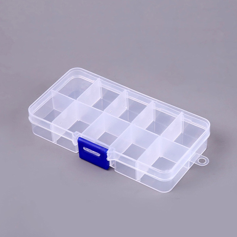 Exhila Hộp Bảo Quản Nhựa Trong Suốt 10 Ngăn Có Nắp Niêm Phong Hộp Đựng Dành Cho Trang Sức Nhỏ Nhẫn Thuốc Nhiều Màu O