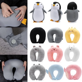 Jkdesign Gối du lịch hình chữ U Bộ đồ giường Chăm sóc sức khỏe Phim hoạt hình đa chức năng Bảo vệ cổ tử cung
