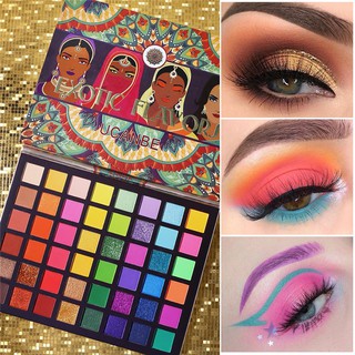 UCANBE Hương Vị Kỳ Lạ Bảng Phấn Mắt 48 Màu Bấm Lấp Lánh Shimmer Matte Green Eye Shadow Neon Kim Loại Trang Điểm Mỹ Phẩm