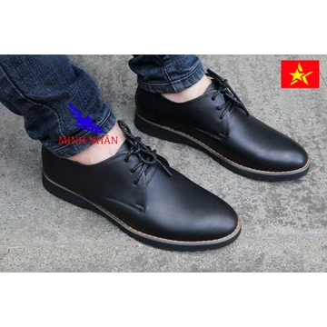 Giày đốc nam da bò giầy tây nam da bò Giày buộc dây công sở Nam cao cấp đẹp doctor nam cổ thấp da bò thật B-8 đen