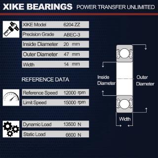 XIKE 623-2RS 624-2RS 625-2R 626-2 627-2RS 628-2RS 629-2RS 6200-2RS 6201 / 6202 / 6203 / 6204 / 6205 / 6206 / 6207 Vòng bi 2RS