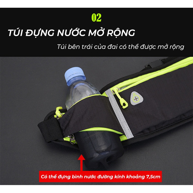 Ảnh Túi Đeo Hông Chạy Bộ Phản Quang Có Ngăn Đựng Điện Thoại Kích Thước Lớn MixSport 4