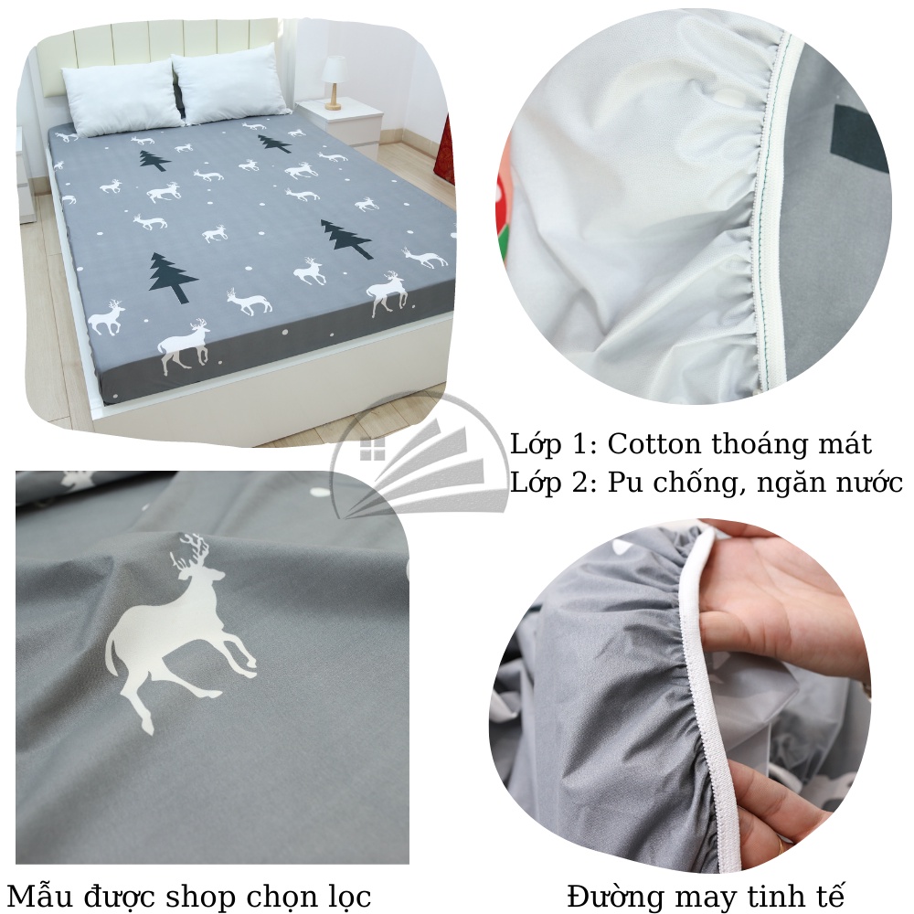 Ảnh Ga chống thấm Cotton dành cho đệm cao 20cm và đệm cao từ 10cm đến 20cm ZingZingMart 1