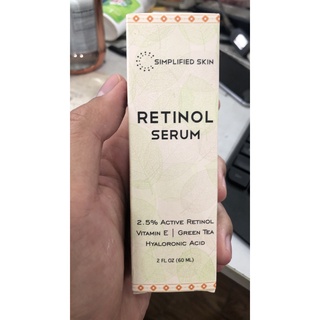 Retinol Serum 2.5% for Face & Eyes (2 oz) with Vitamin A, E, Hyaluronic Acid & Green Tea for Anti-Aging Simplified Skin