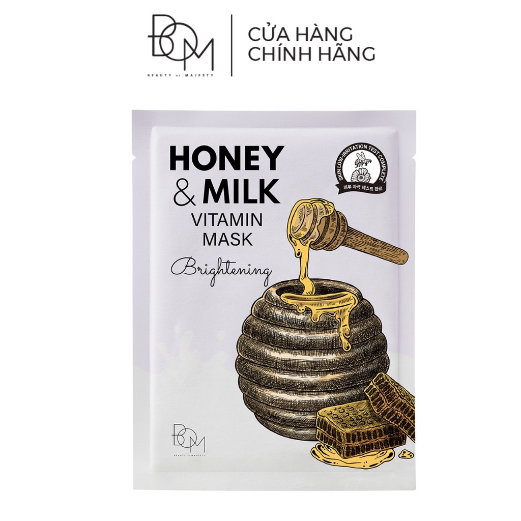 Ảnh Mặt Nạ Làm Sáng Da BOM Honey & Milk Brightening Vitamin Mask 25g 2