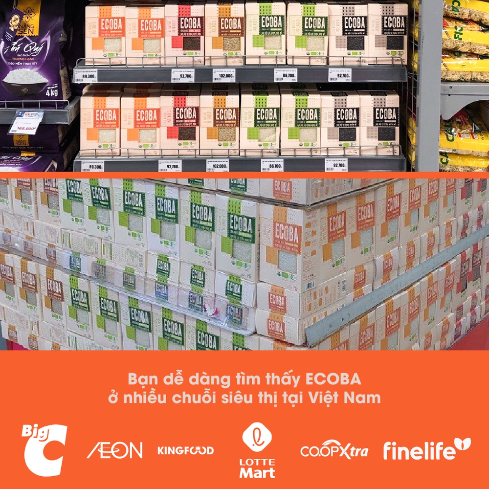 Combo 3 hộp Gạo Nhật nấu cháo cho bé 100% hữu cơ - ECOBA Sakura 1kg ...