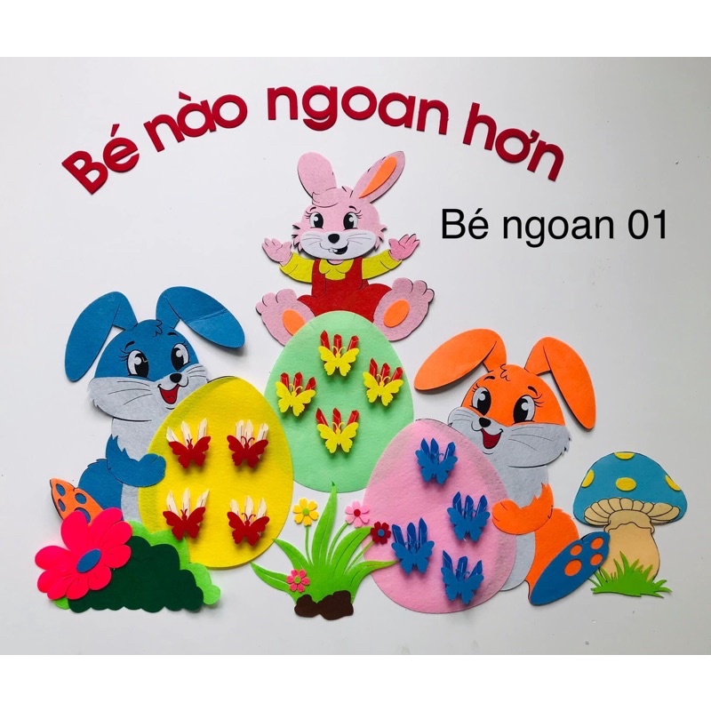 Bảng bé ngoan nỉ 2 lớp( Tranh trang trí trường lớp mầm non ...