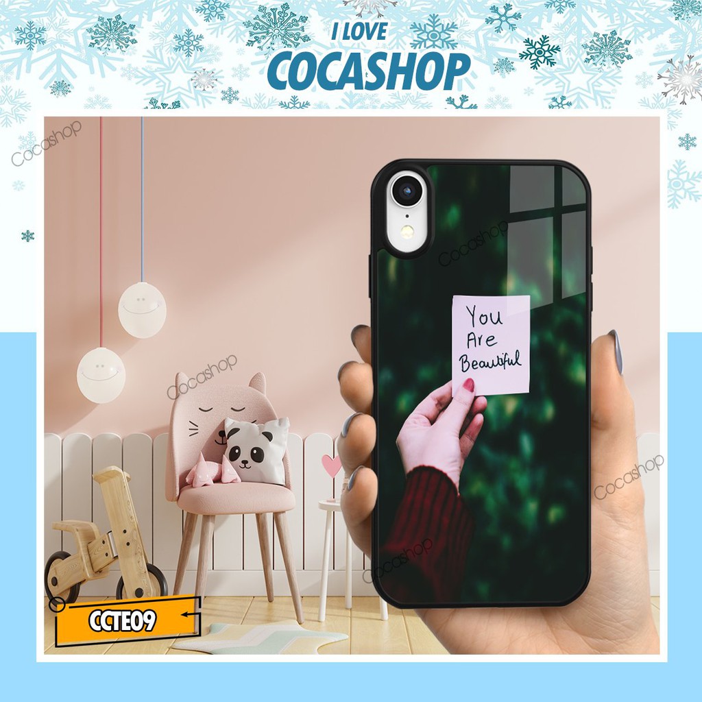 Ốp lưng iphone mặt kính sáng bóng - You are beautiful- 6/6plus/6s/6splus/7/7plus/8/8plus/x/.....