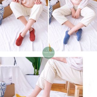 Tất Lười Nữ Vintage Hàn Quốc cao cấp có Silicon chống trượt gót TATLUOINU