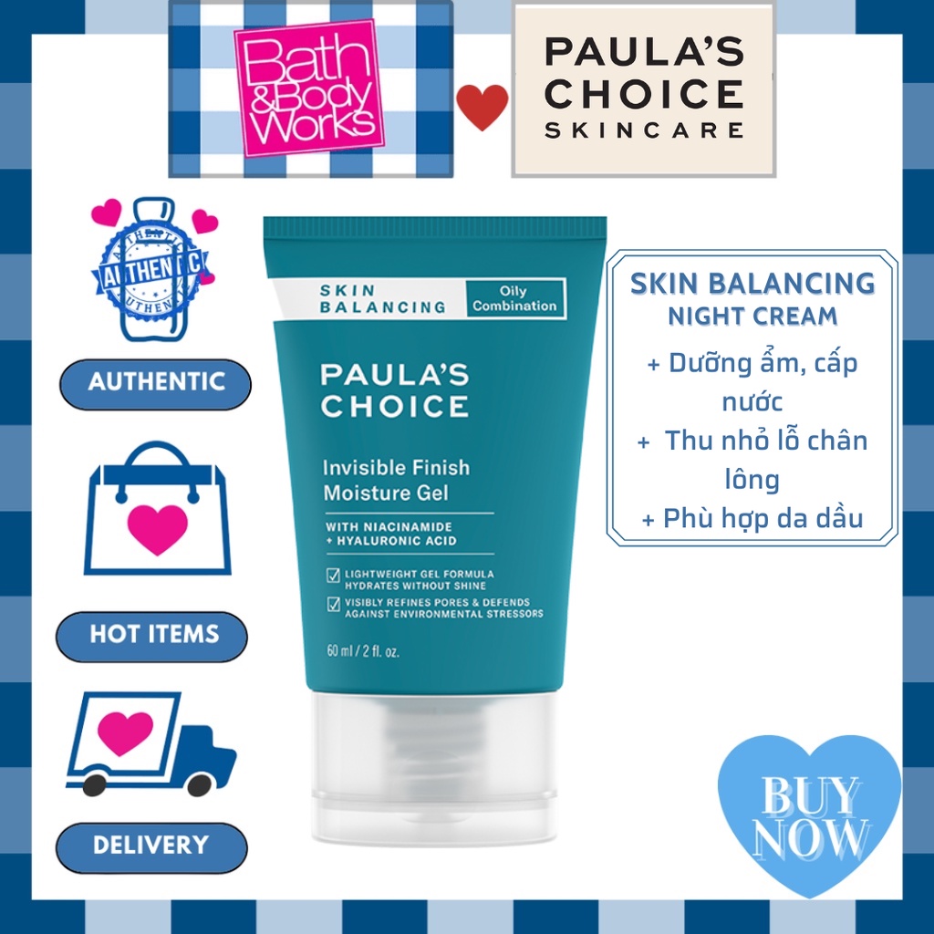 Kem Dưỡng Ban Đêm Paula's Choice Skin Balancing Invisible Finish Moisture  Gel (60ml)